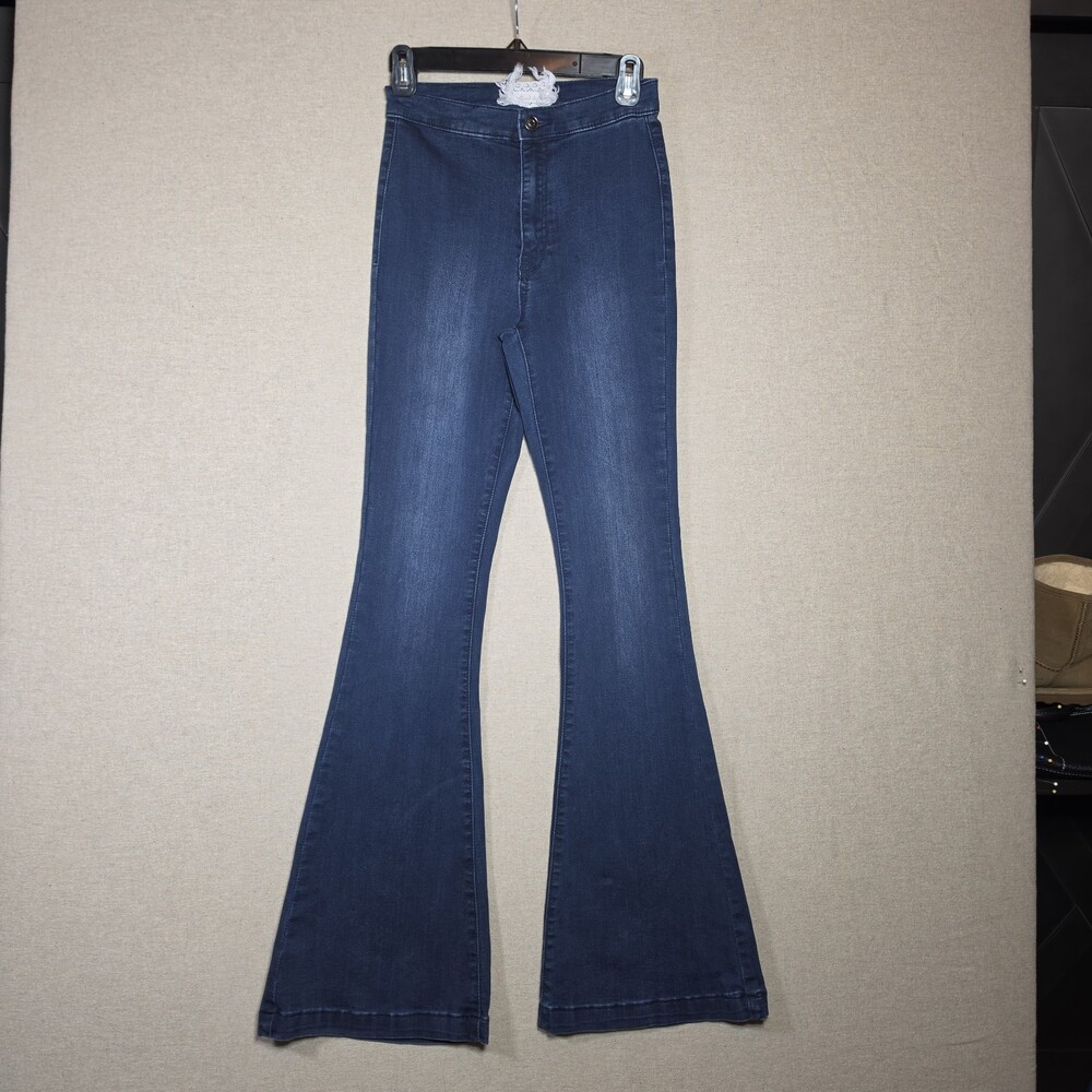 Altard State Jeans Womens 26" Flared Stretch Rainbow Boho Hippie Retro Denim